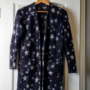 Third Midnight Metallic Blue Grey Mohair Cardigan